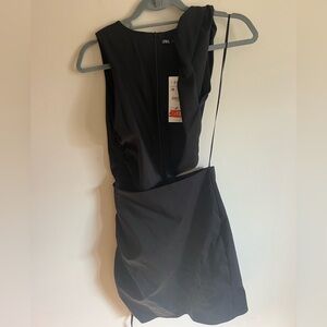 Zara | black cut out zip up dress